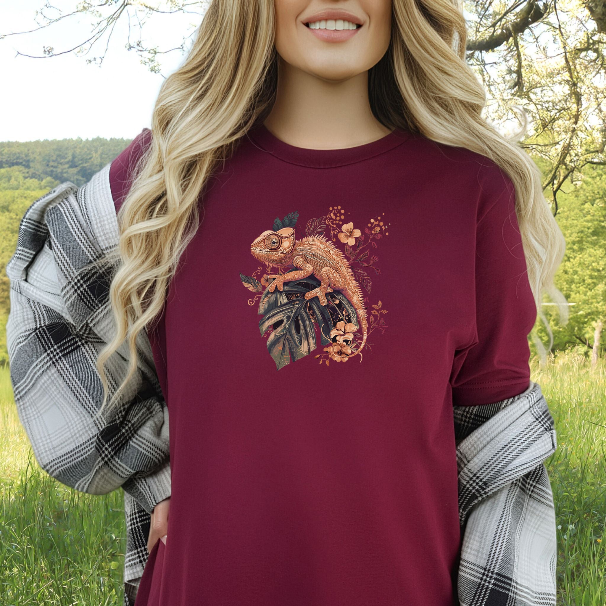 Retro Chameleon Floral T-Shirt