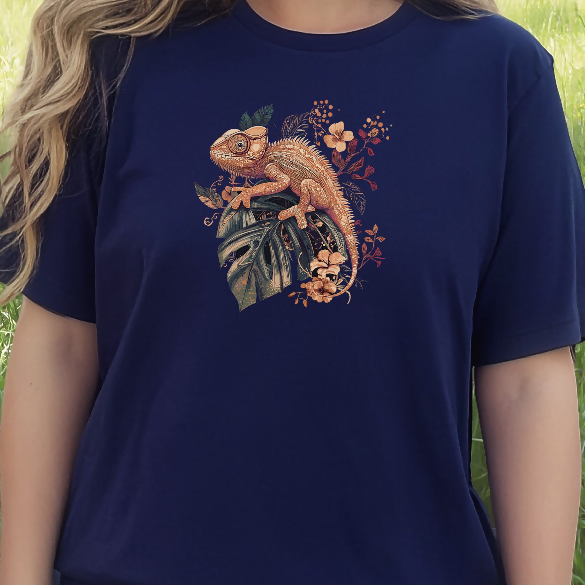 Retro Chameleon Floral T-Shirt