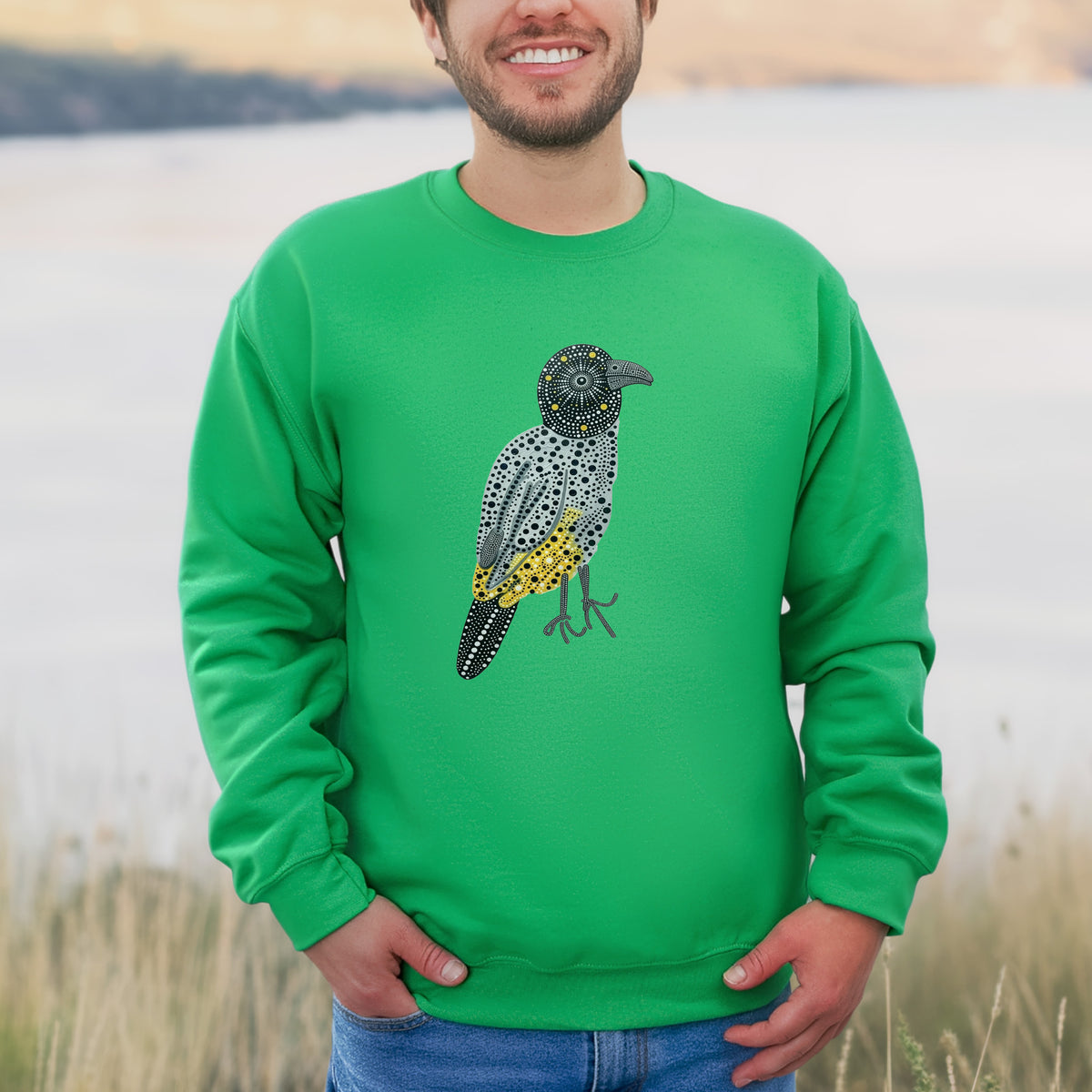 Spotted Bulbul Birdwatching Folk Art Backyard Bird Lover Sweatshirt