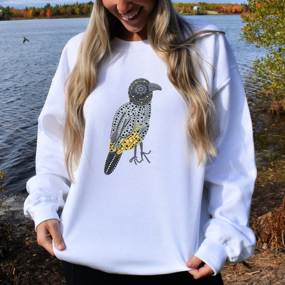 Spotted Bulbul Birdwatching Folk Art Backyard Bird Lover Sweatshirt