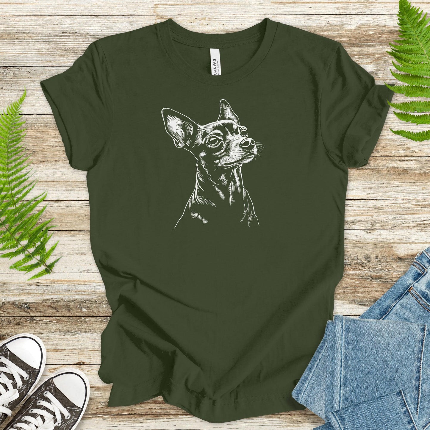 Minimalist Pincher: Cute Dog Sketch T-Shirt - TShirtree