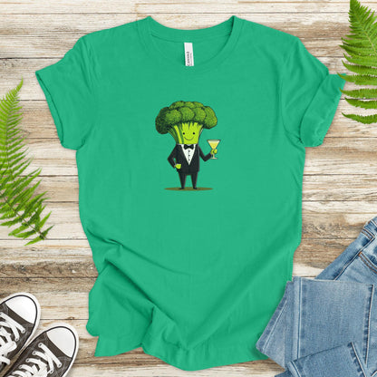 Broccoli Drinking Martini T-Shirt - TShirtree