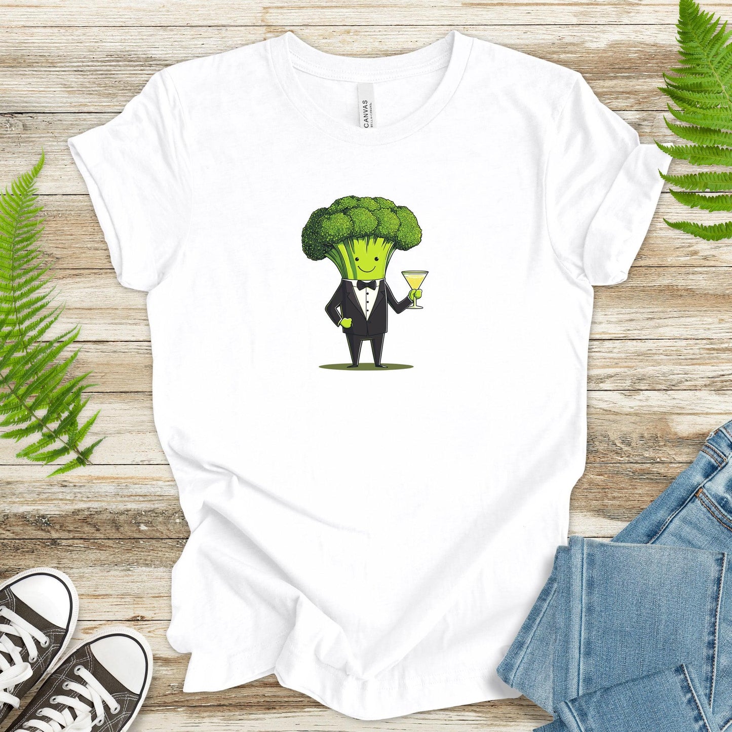 Broccoli Drinking Martini T-Shirt - TShirtree