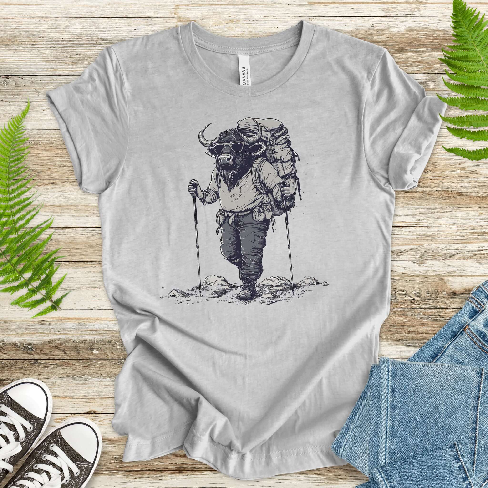 Adventurous Buffalo Hiking T-Shirt