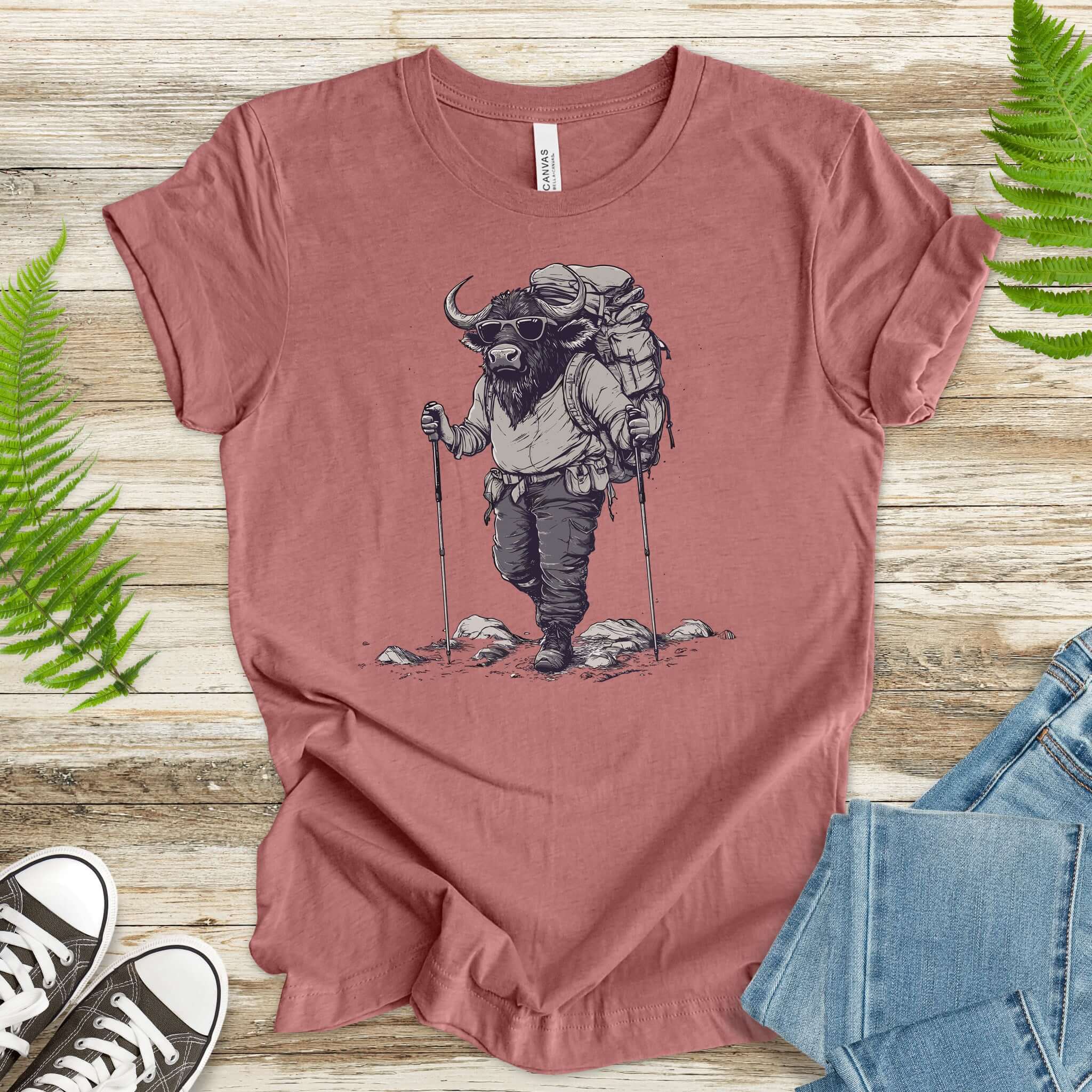 Adventurous Buffalo Hiking T-Shirt