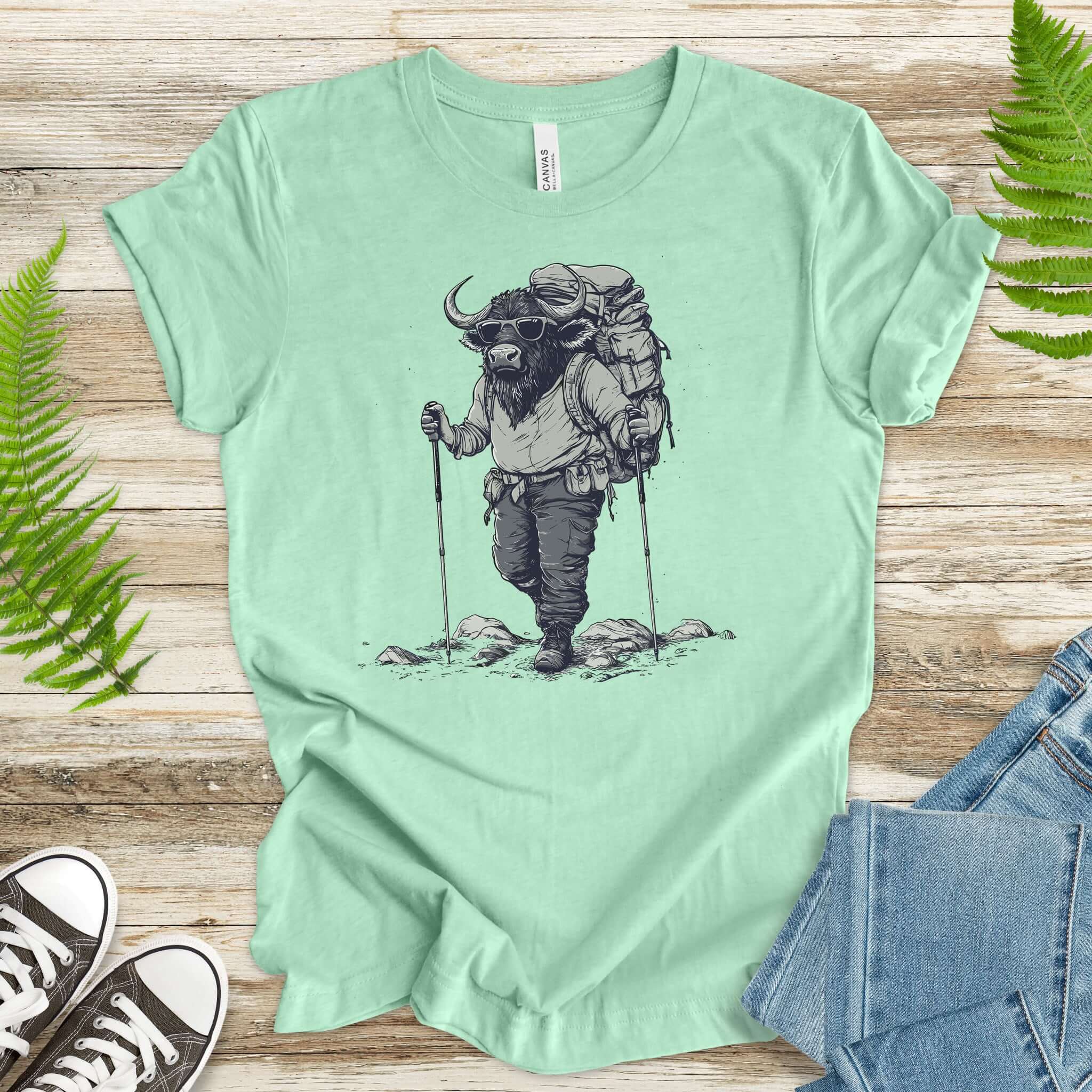 Adventurous Buffalo Hiking T-Shirt