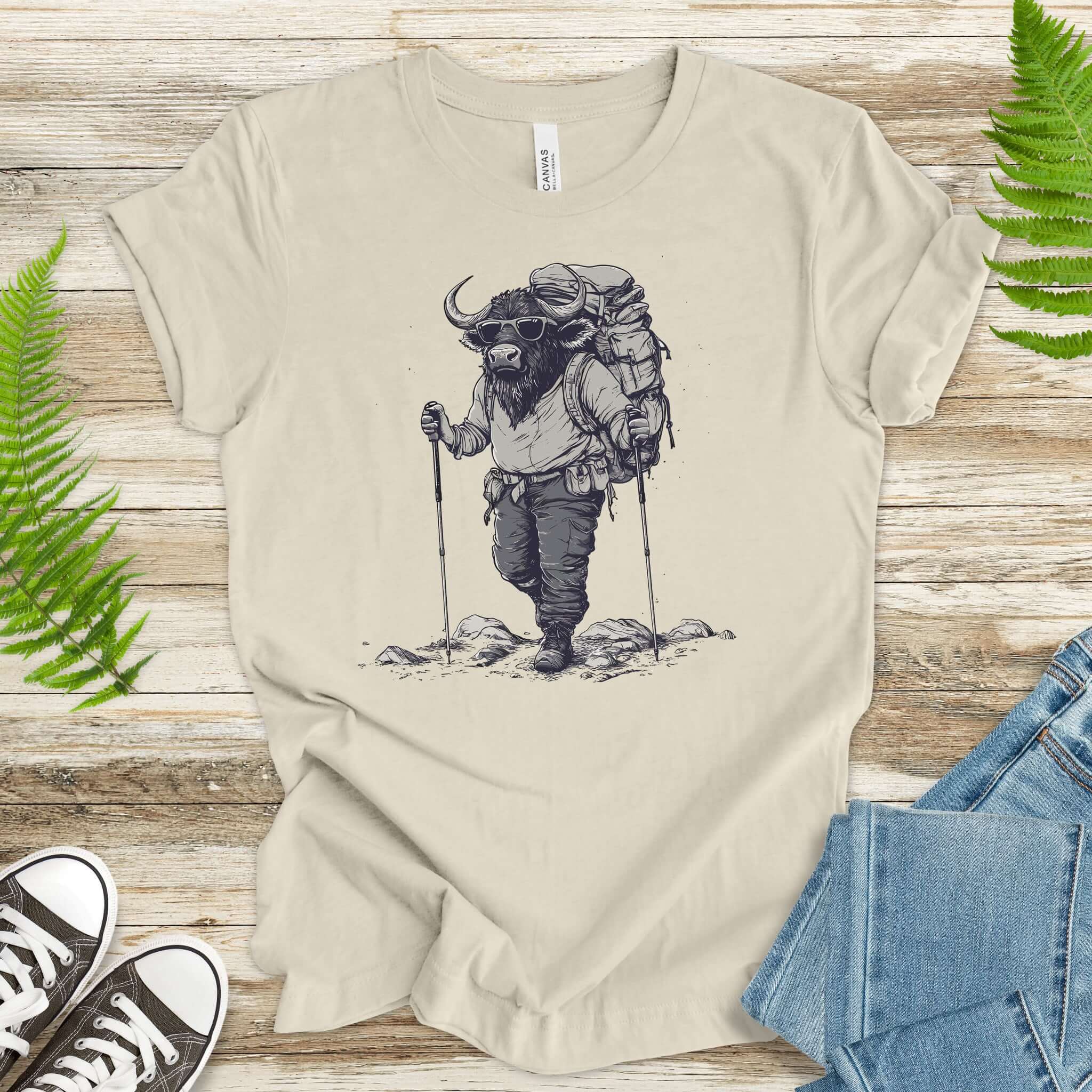 Adventurous Buffalo Hiking T-Shirt
