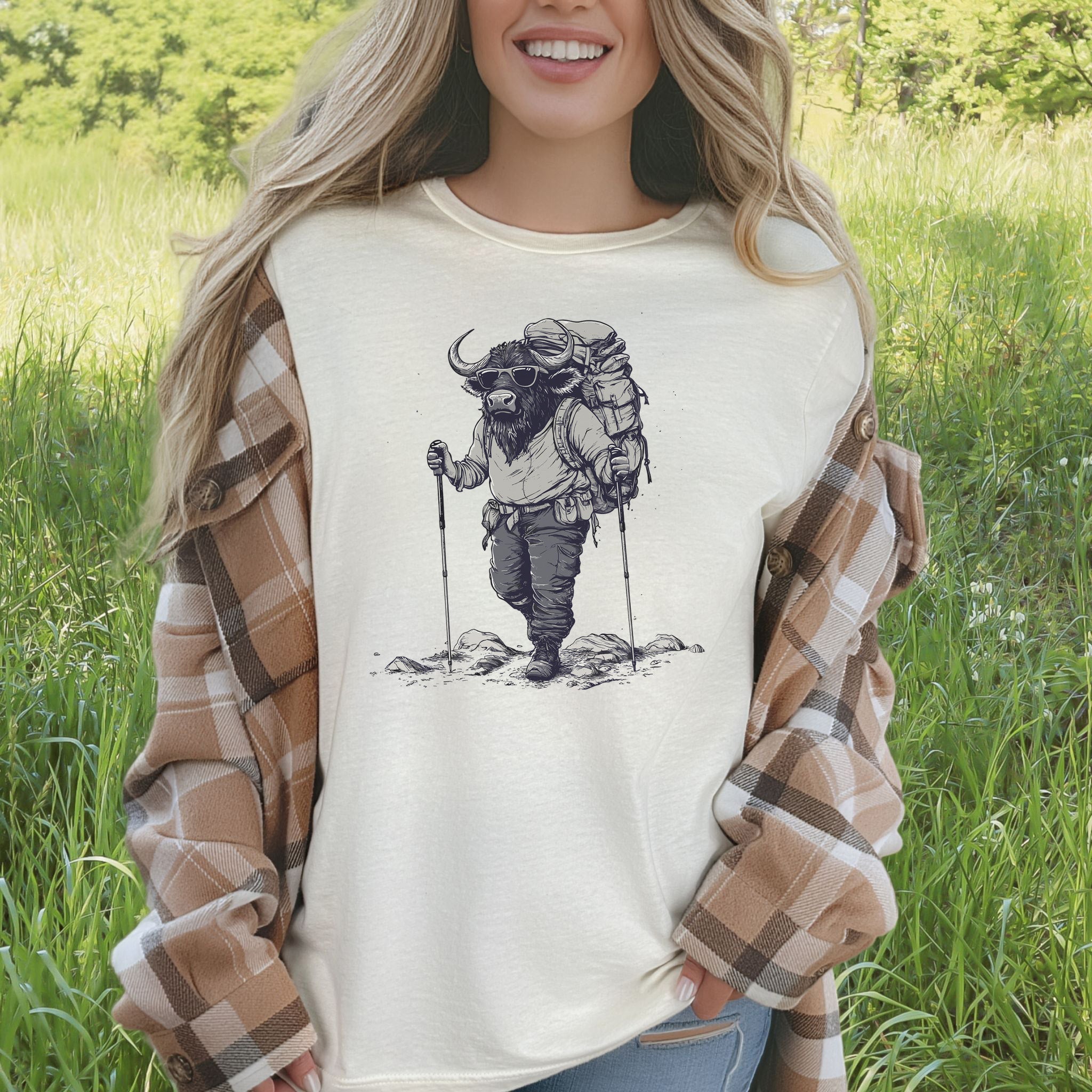 Adventurous Buffalo Hiking T-Shirt