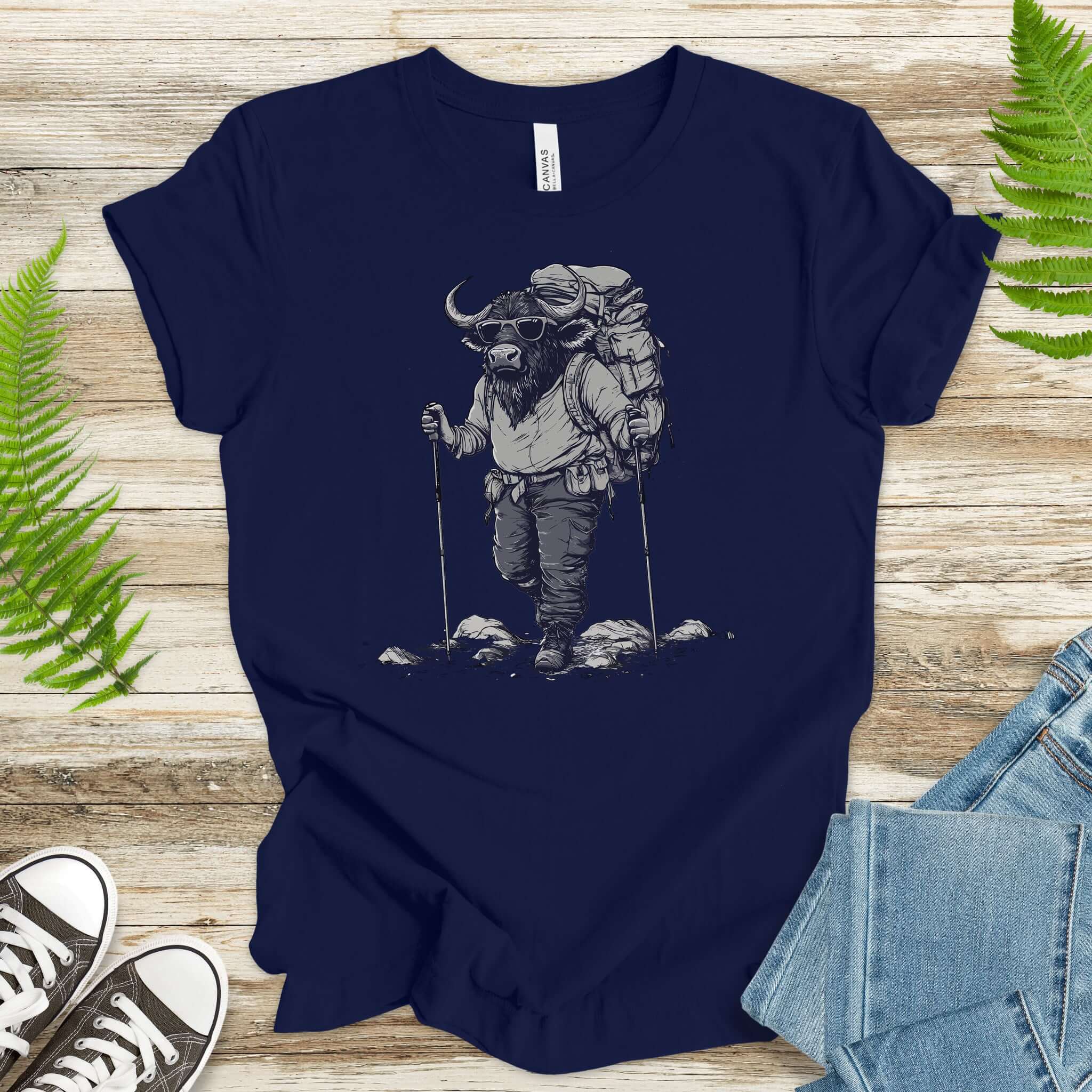Adventurous Buffalo Hiking T-Shirt