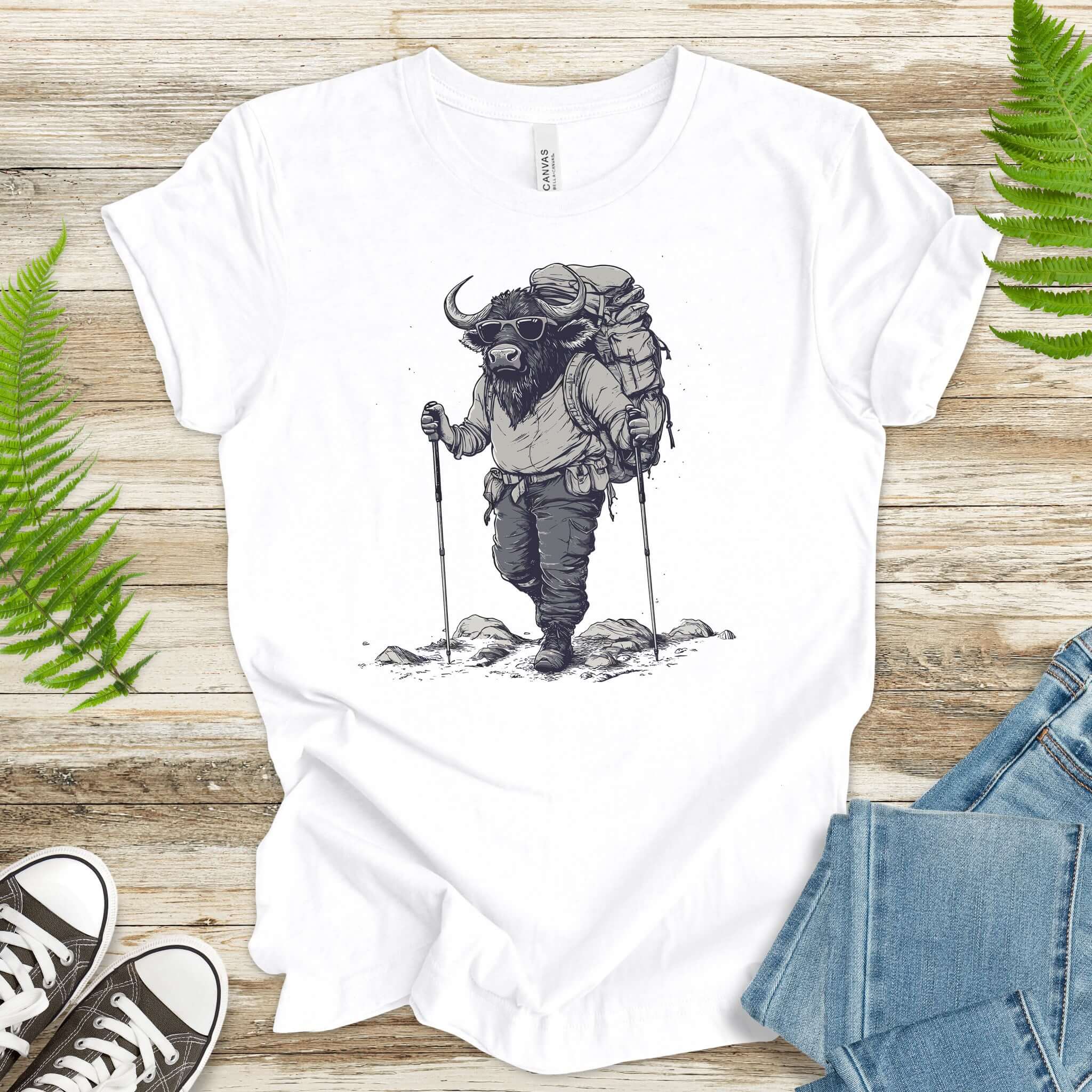 Adventurous Buffalo Hiking T-Shirt