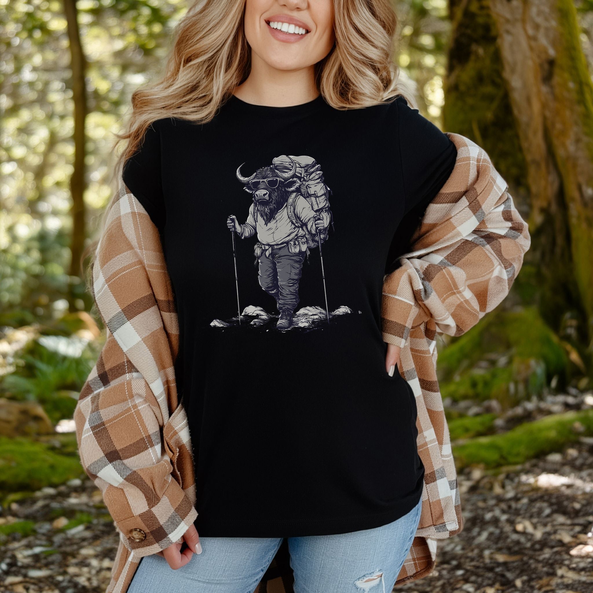 Adventurous Buffalo Hiking T-Shirt