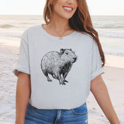Capybara Sketch T-Shirt Retro Line Art Gift for Cool Capybara Lovers