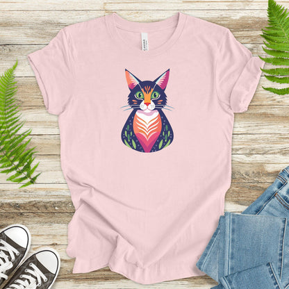 Colorful Cat Portrait T-Shirt - TShirtree