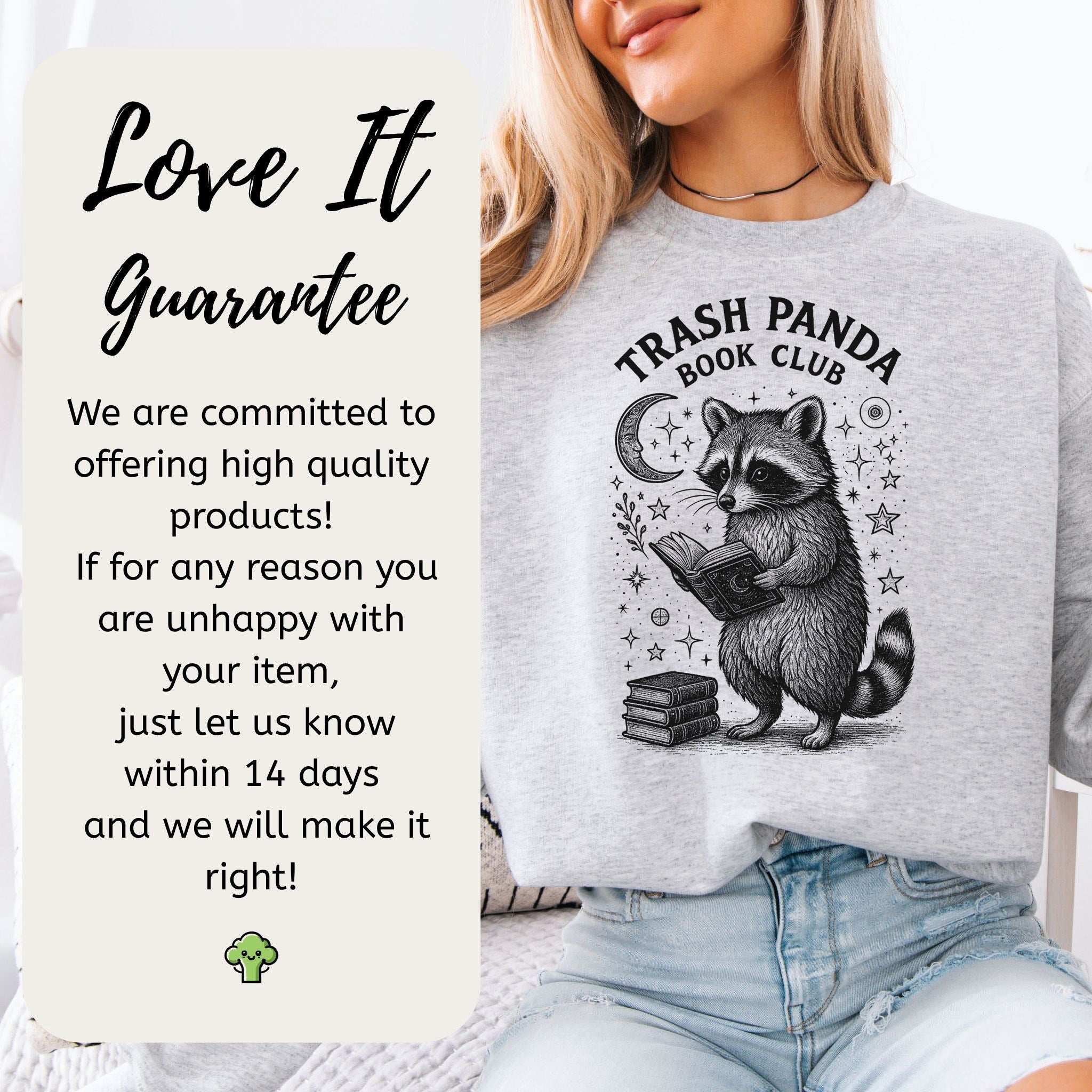 Raccoon Book Club Sweatshirt – Trash Panda Reader Gift for Nerdy Animal Fans