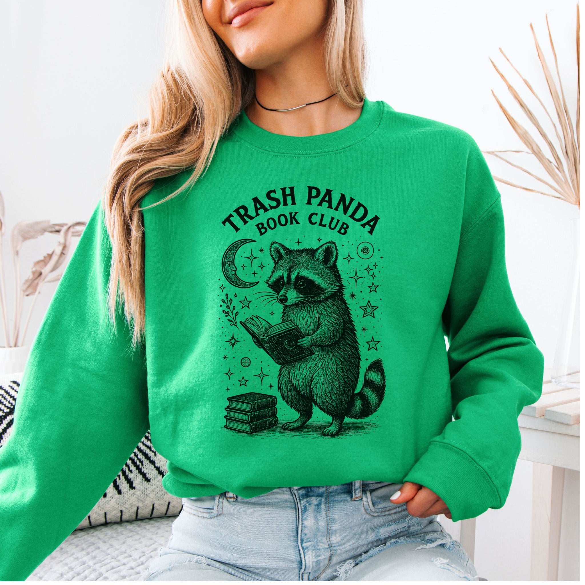 Raccoon Book Club Sweatshirt – Trash Panda Reader Gift for Nerdy Animal Fans