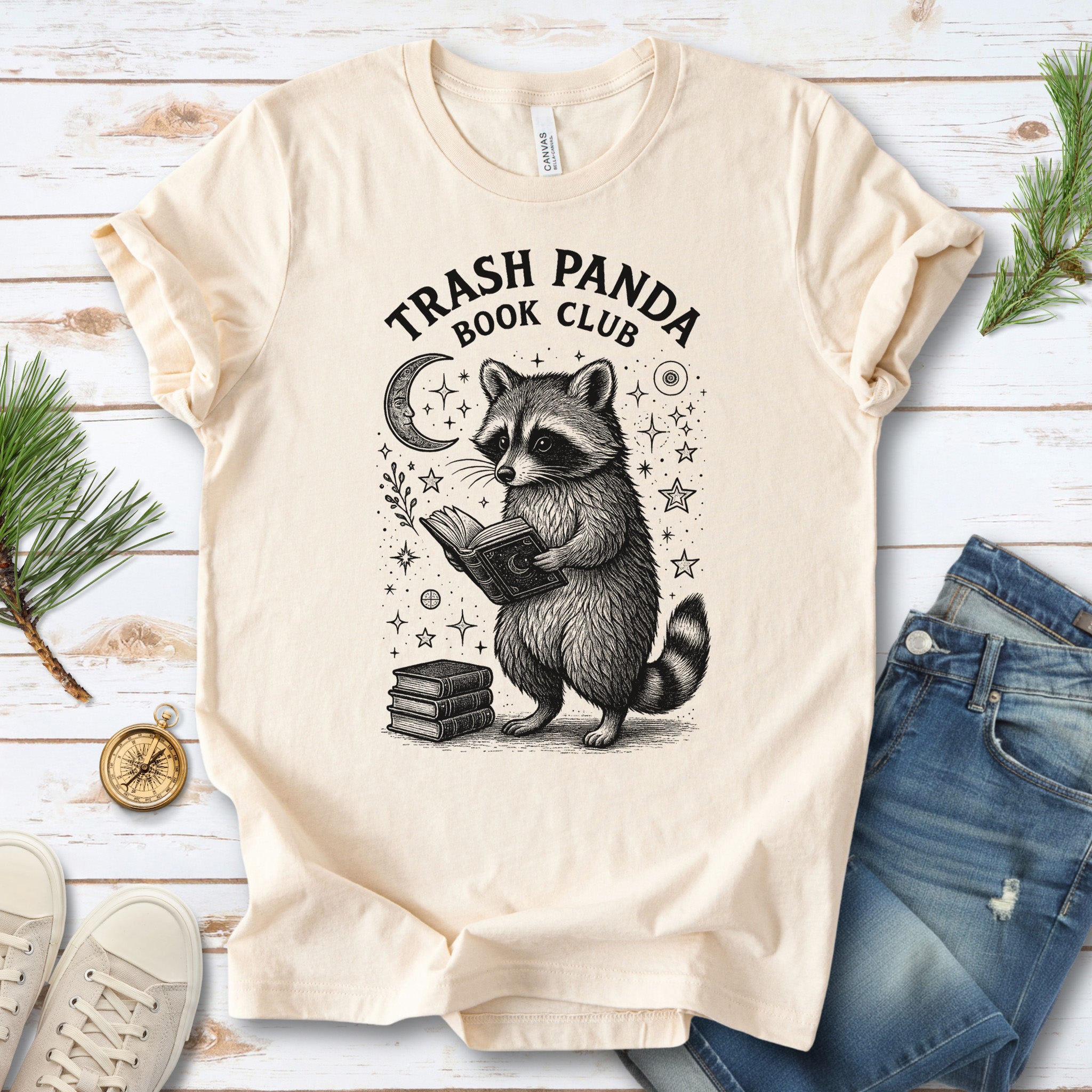 Raccoon Trash Panda Book Club T-Shirt