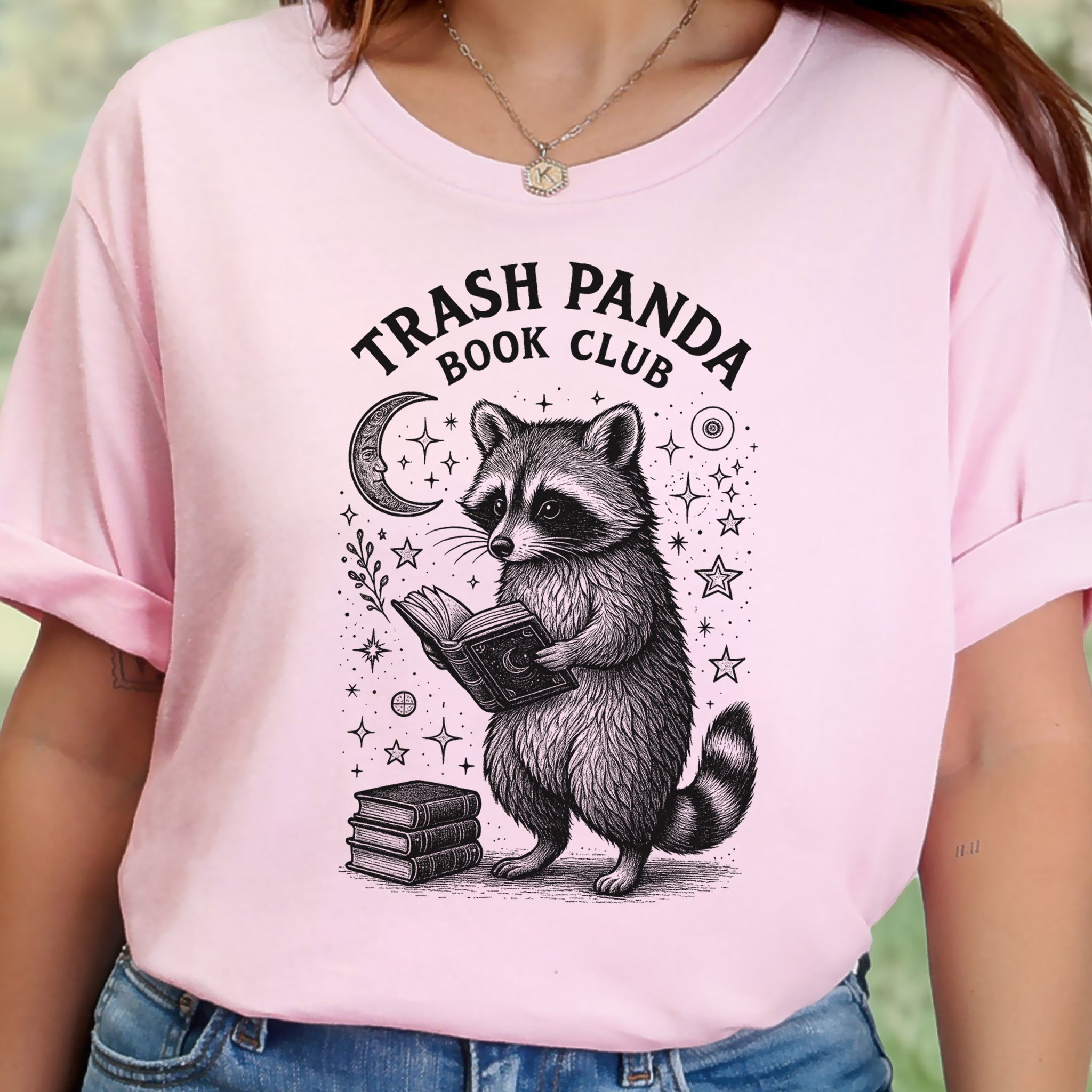 Raccoon Trash Panda Book Club T-Shirt