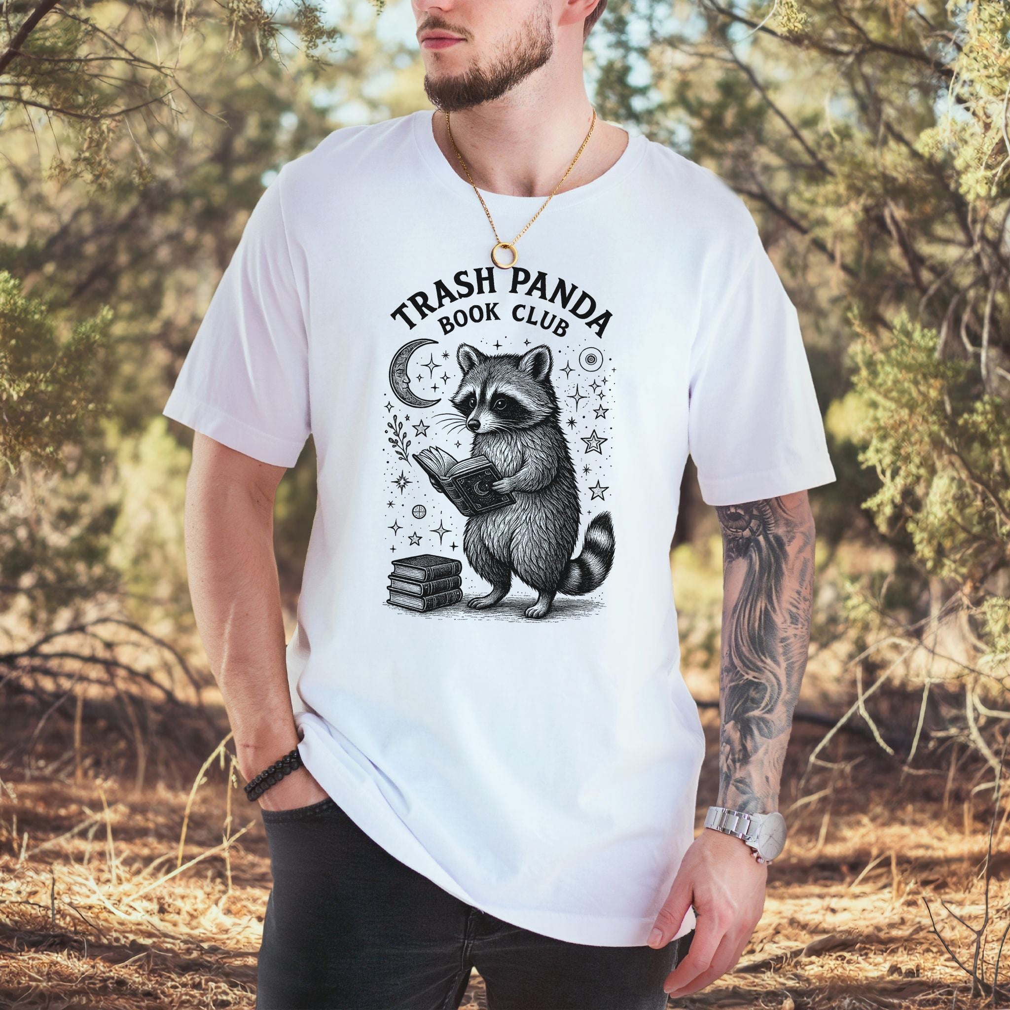 Raccoon Trash Panda Book Club T-Shirt