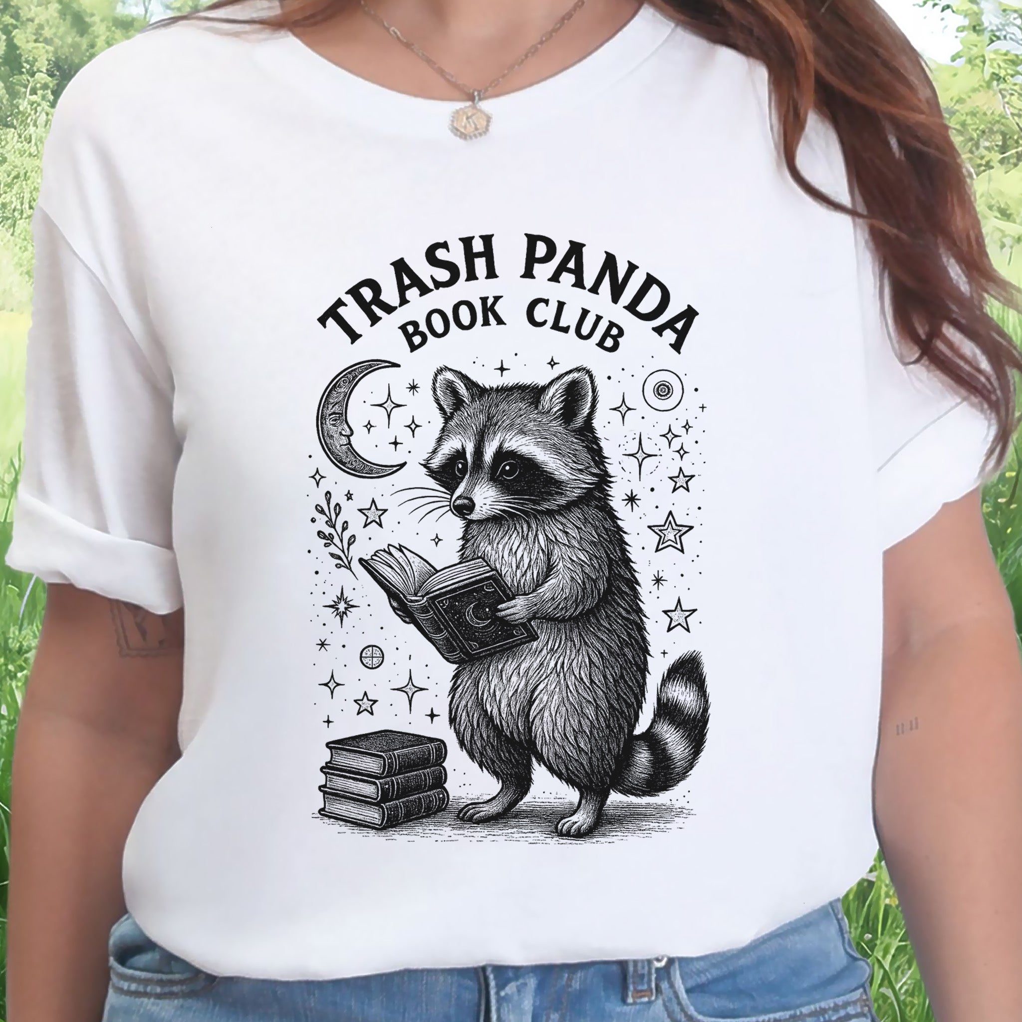 Raccoon Trash Panda Book Club T-Shirt