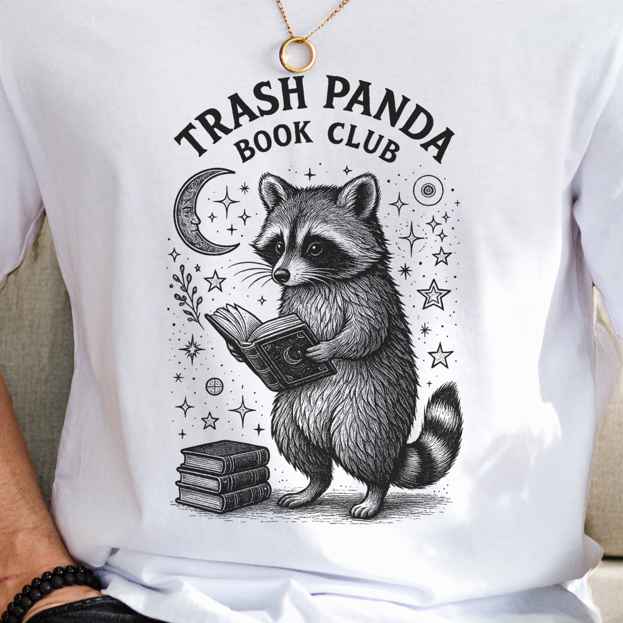 Raccoon Trash Panda Book Club T-Shirt