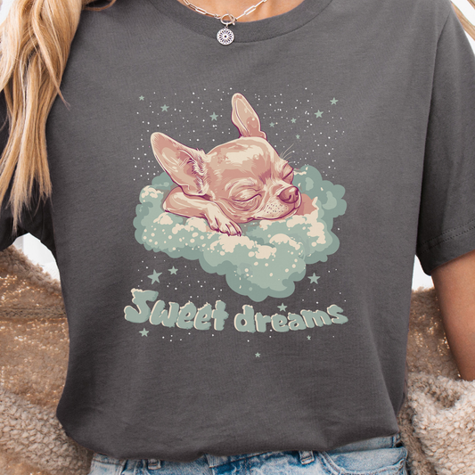 Sweet Dreams T-Shirt – Cute Sleeping Chihuahua Design