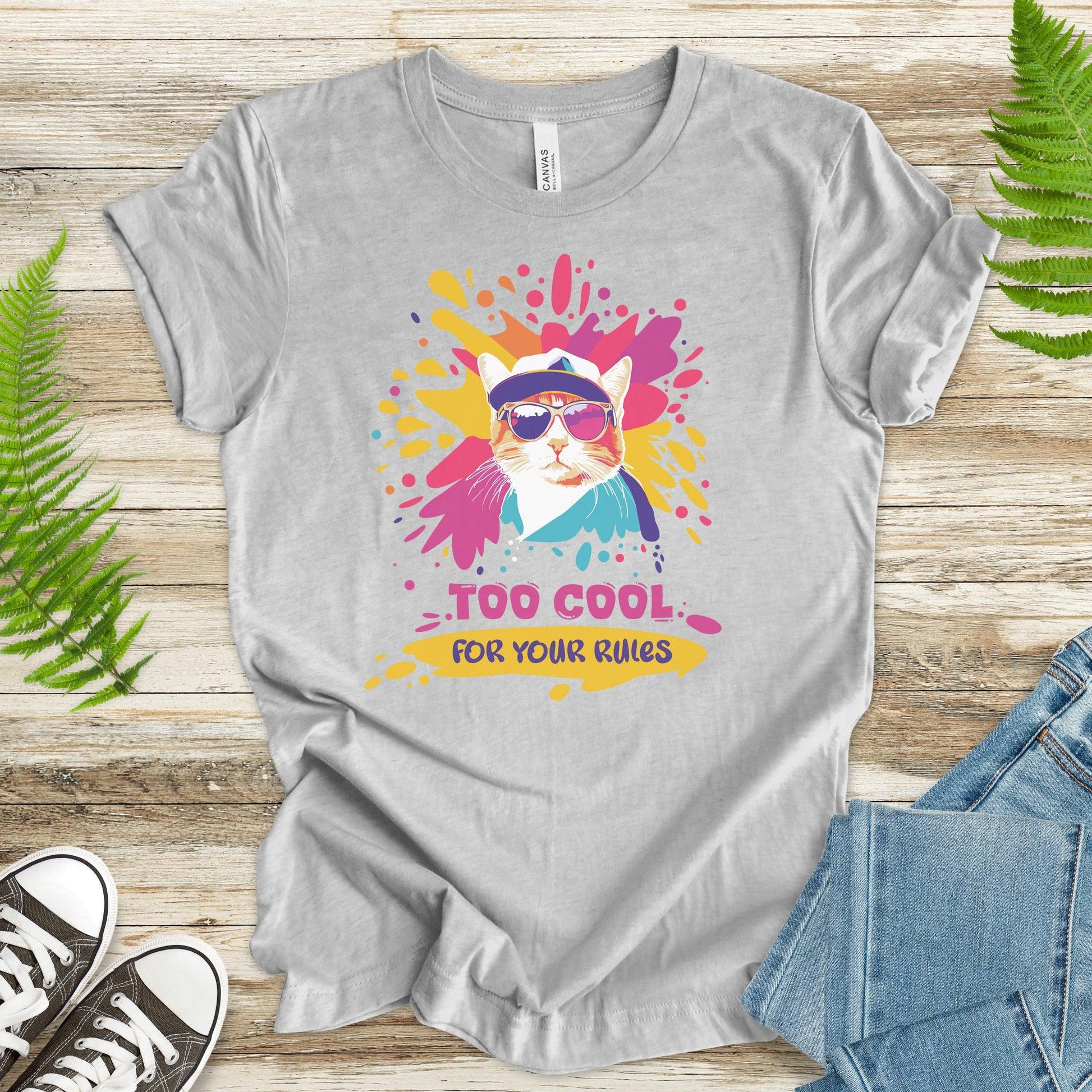 Cat with Sunglasses Too Cool T-Shirt - TShirtree