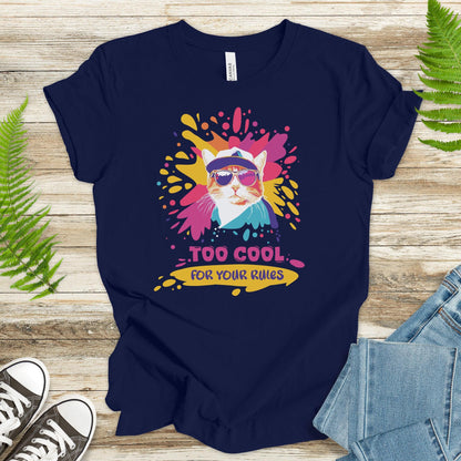 Cat with Sunglasses Too Cool T-Shirt - TShirtree