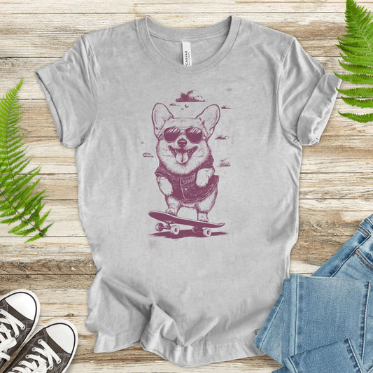 Speedy Skater Corgi T-Shirt