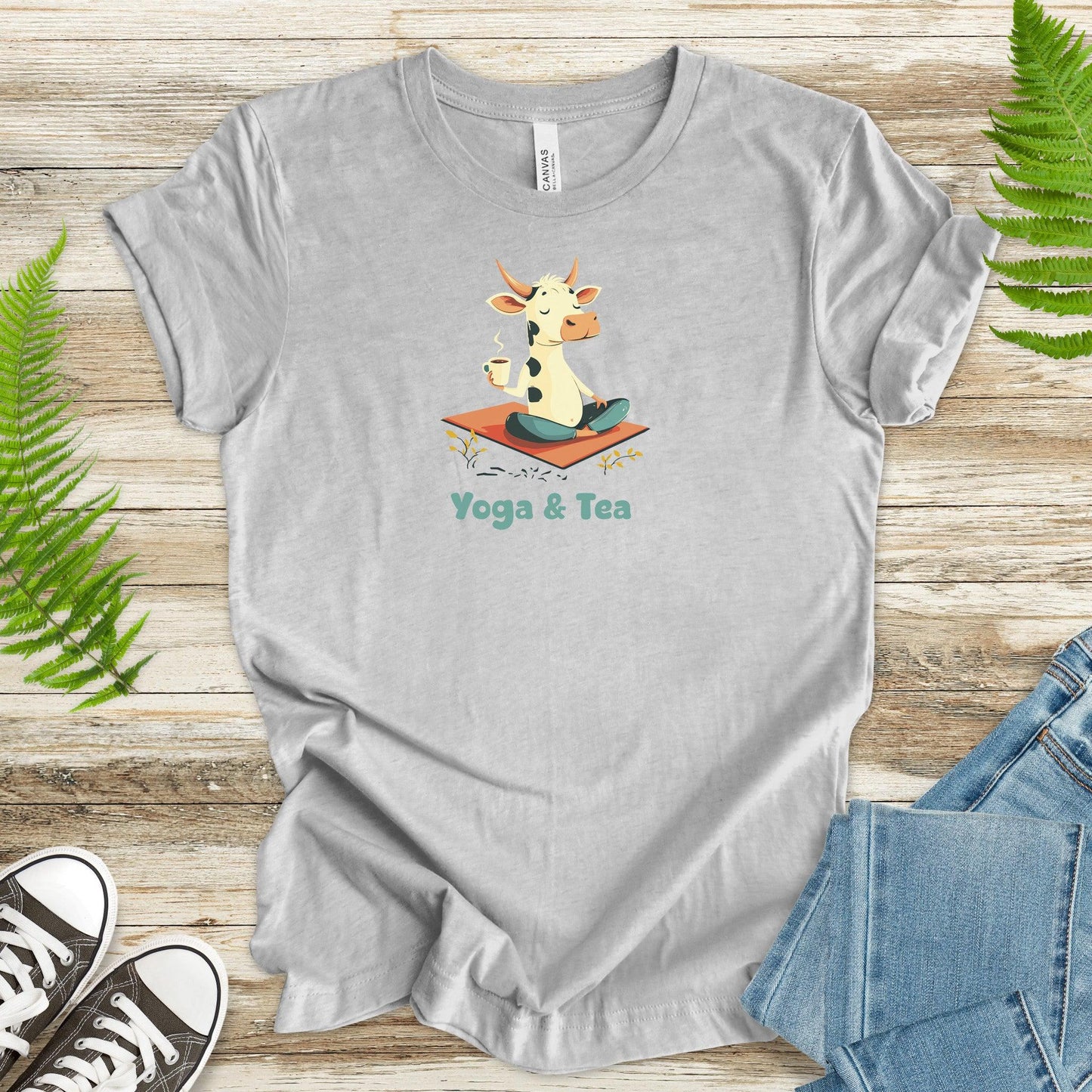 Yoga & Tea T-Shirt – Cow Zen Meets Sip Bliss - TShirtree