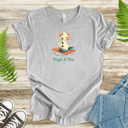 Yoga & Tea T-Shirt – Cow Zen Meets Sip Bliss - TShirtree