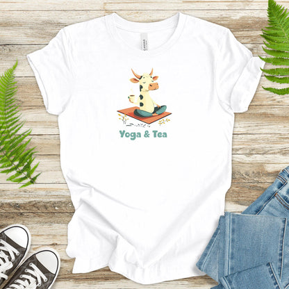 Yoga & Tea T-Shirt – Cow Zen Meets Sip Bliss - TShirtree