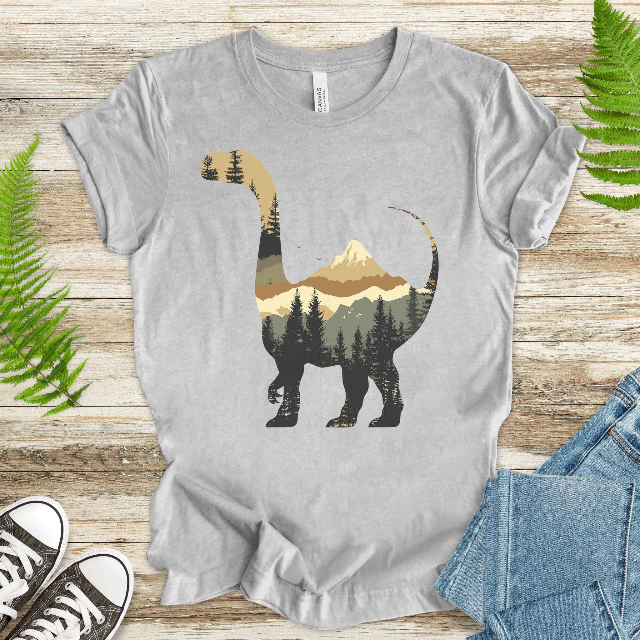 Prehistoric Nature: Dinosaur Landscape T-Shirt - TShirtree