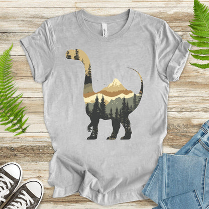 Prehistoric Nature: Dinosaur Landscape T-Shirt - TShirtree