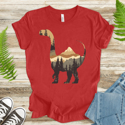 Prehistoric Nature: Dinosaur Landscape T-Shirt - TShirtree