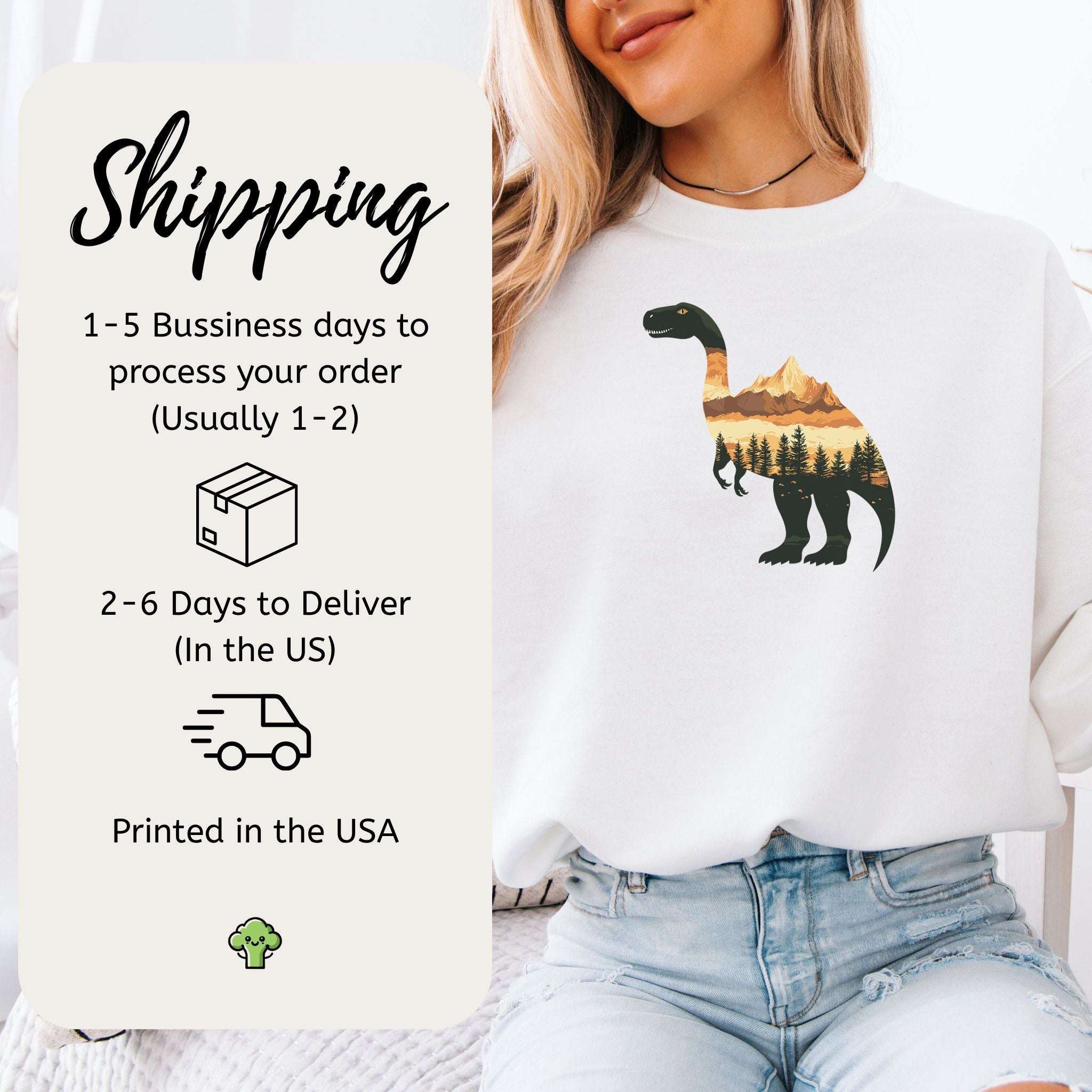 Landscape Dinosaur Sweatshirt – Wild Prehistoric Nature Gift
