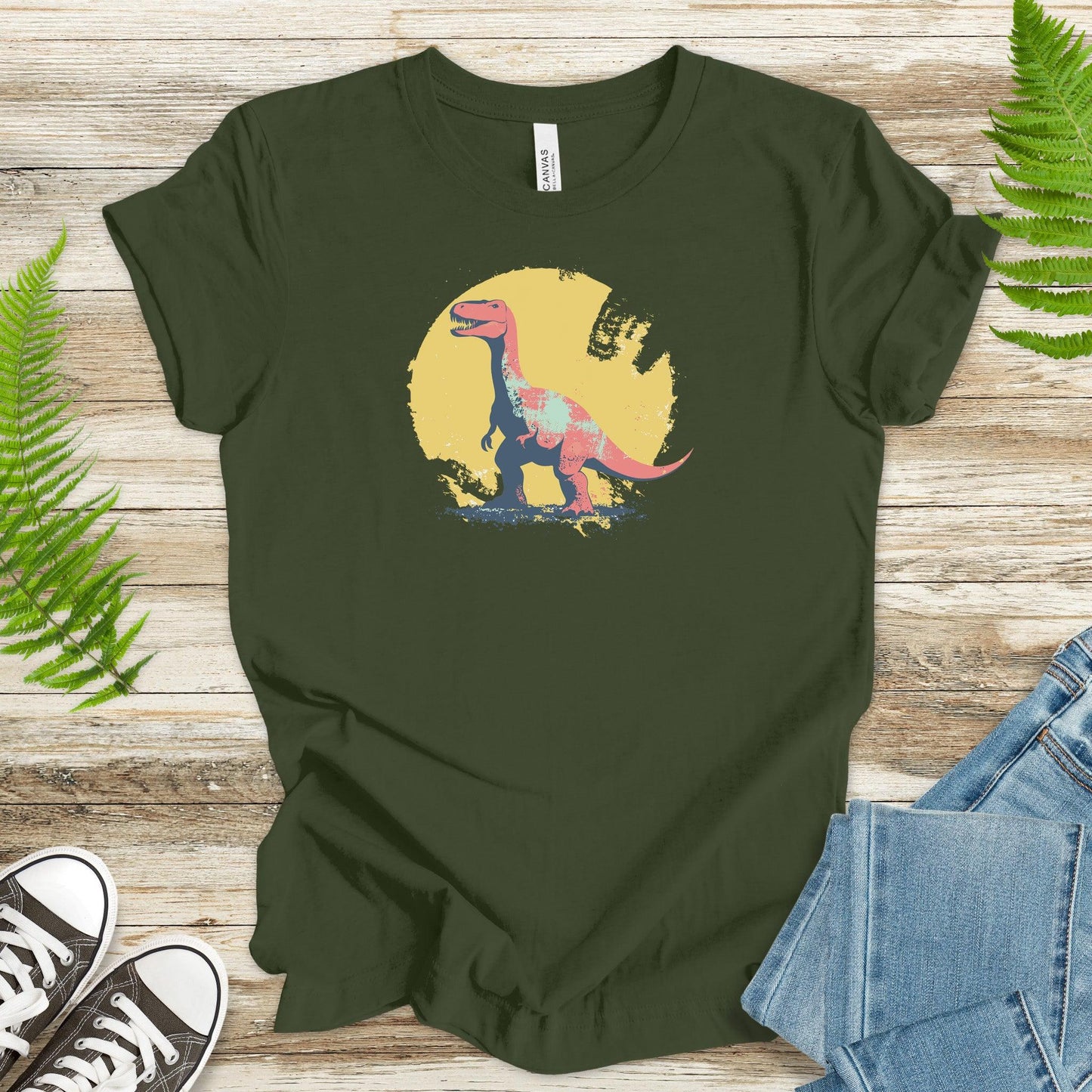 Retro Dinosaur T-Shirt – Grunge Style Dino - TShirtree