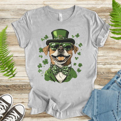 Paw-sitively Lucky: St. Paddy’s Amstaff T-Shirt - TShirtree
