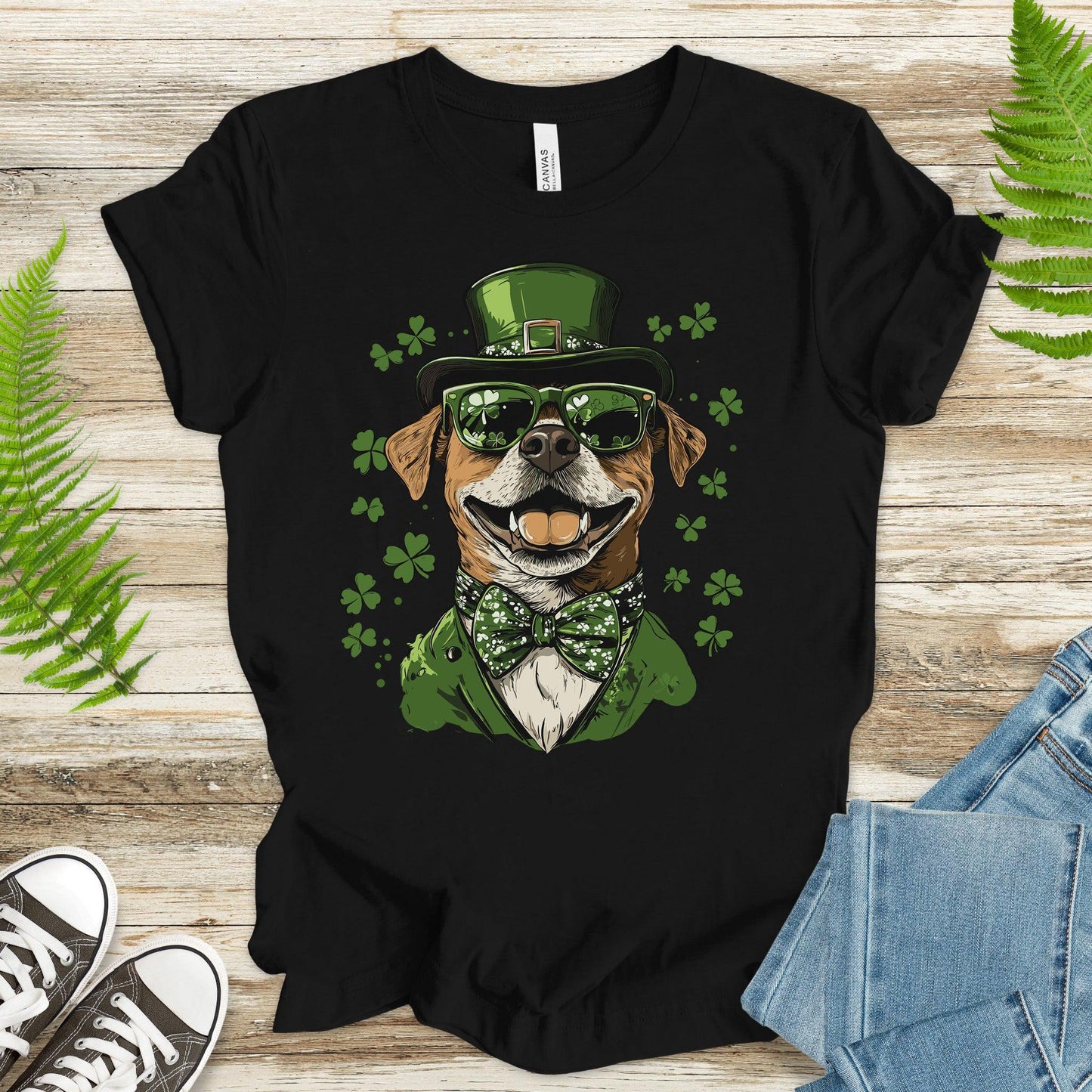 Paw-sitively Lucky: St. Paddy’s Amstaff T-Shirt - TShirtree