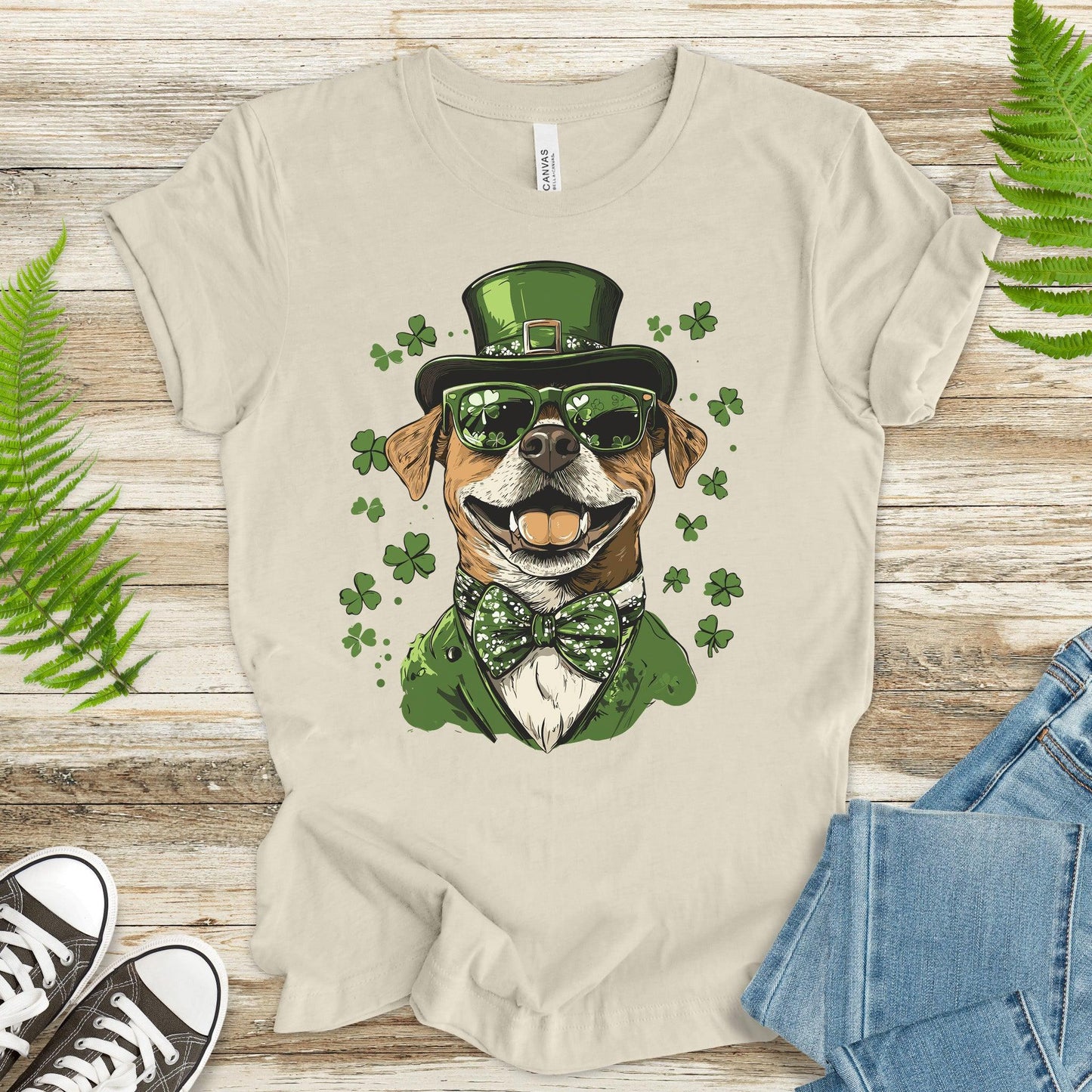 Paw-sitively Lucky: St. Paddy’s Amstaff T-Shirt - TShirtree