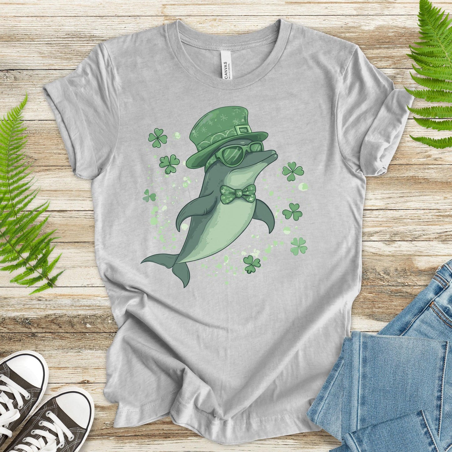 Lucky Fin: St. Patrick’s Day Dolphin T-Shirt - TShirtree