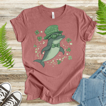 Lucky Fin: St. Patrick’s Day Dolphin T-Shirt - TShirtree