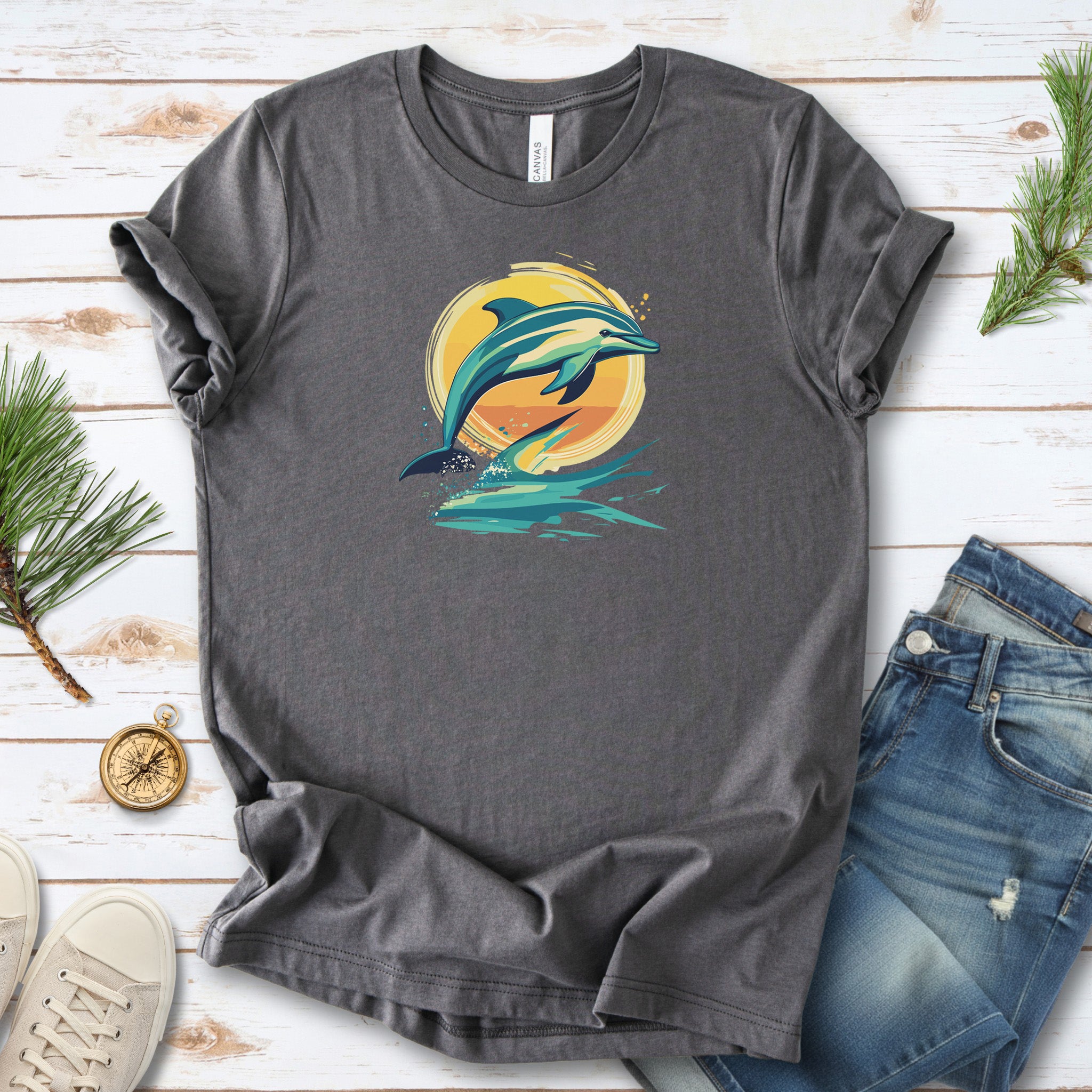 Dolphin Sunset Vintage T-Shirt