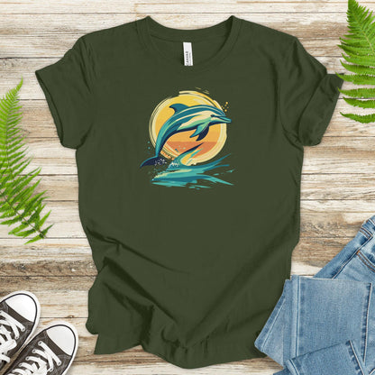 Dolphin Sunset Vintage T-Shirt - TShirtree