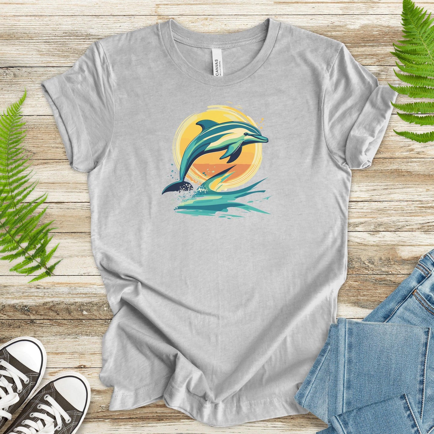 Dolphin Sunset Vintage T-Shirt - TShirtree