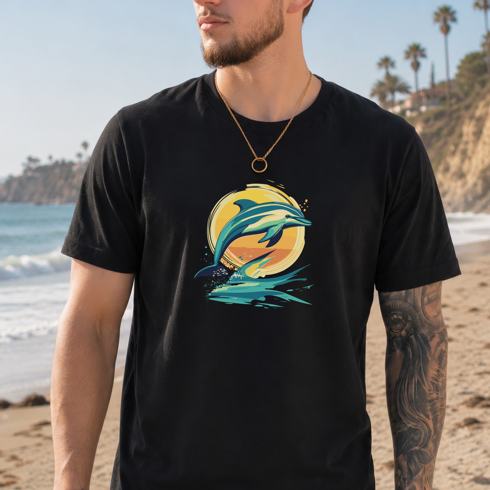 Dolphin Sunset Vintage T-Shirt