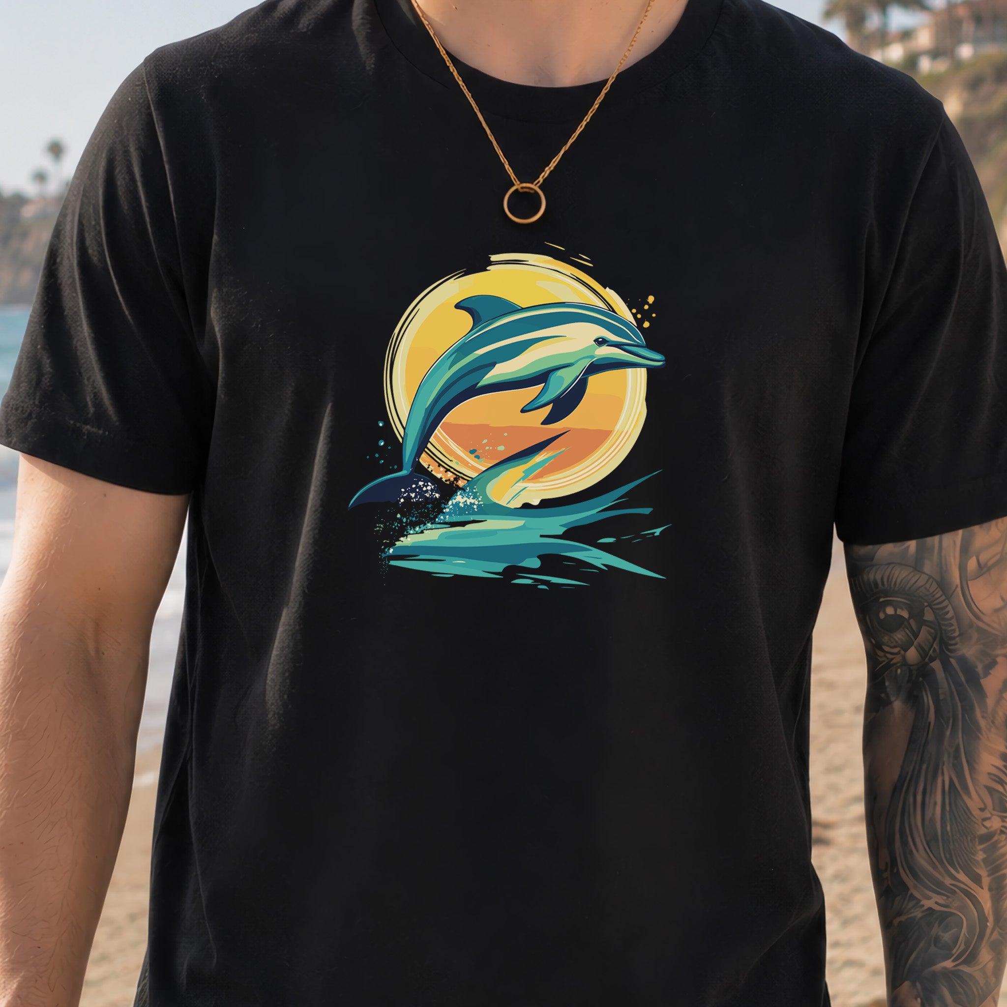 Dolphin Sunset Vintage T-Shirt