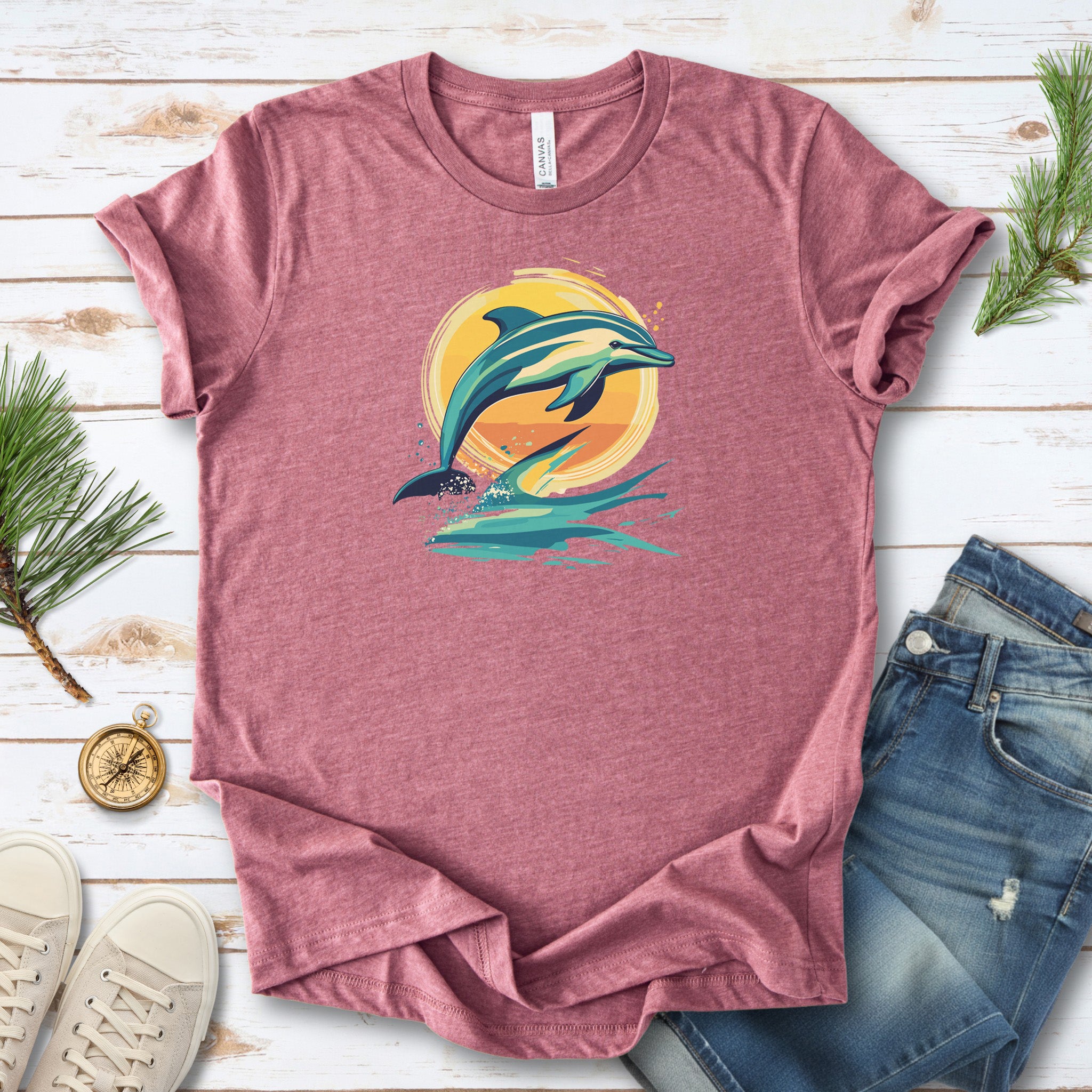 Dolphin Sunset Vintage T-Shirt