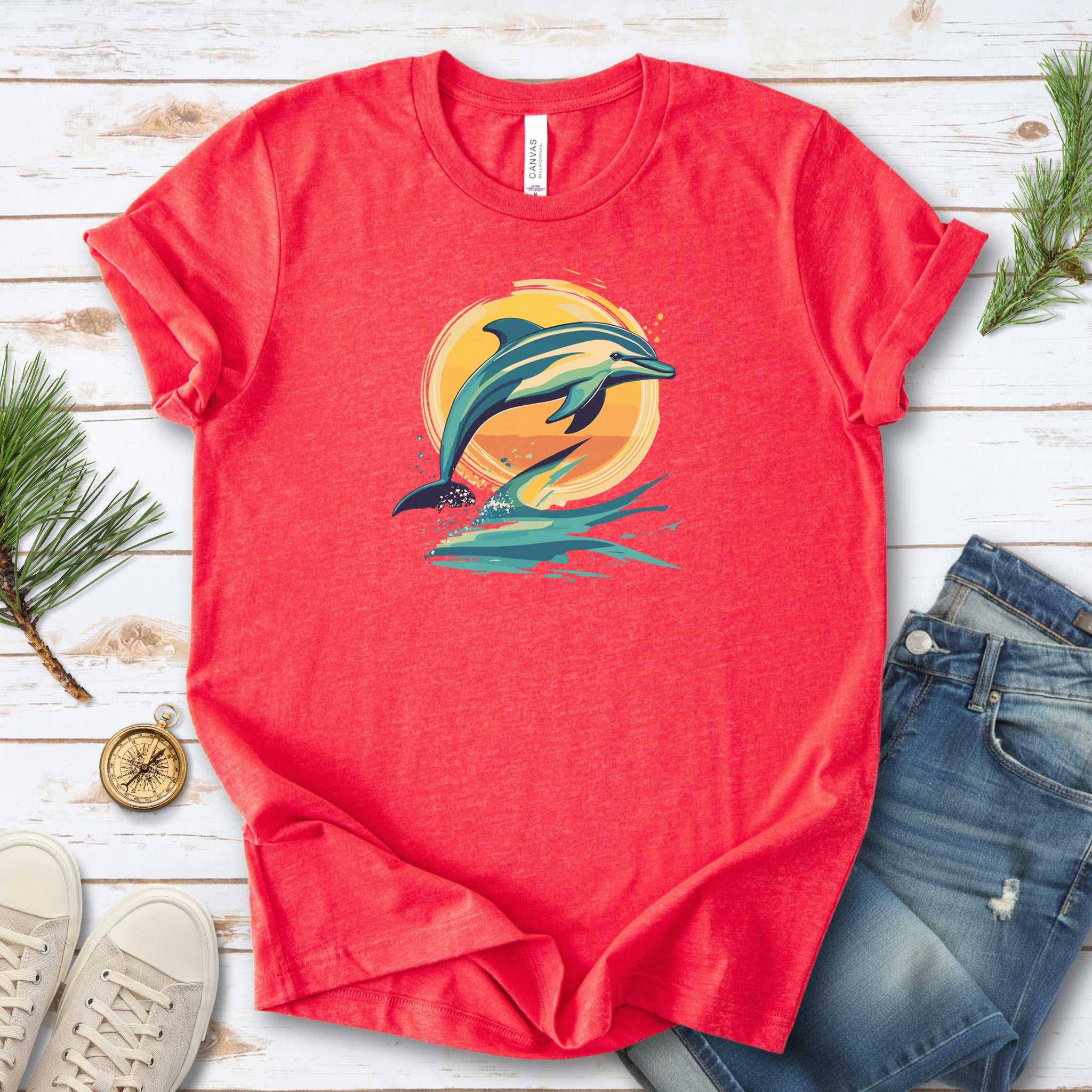 Dolphin Sunset Vintage T-Shirt