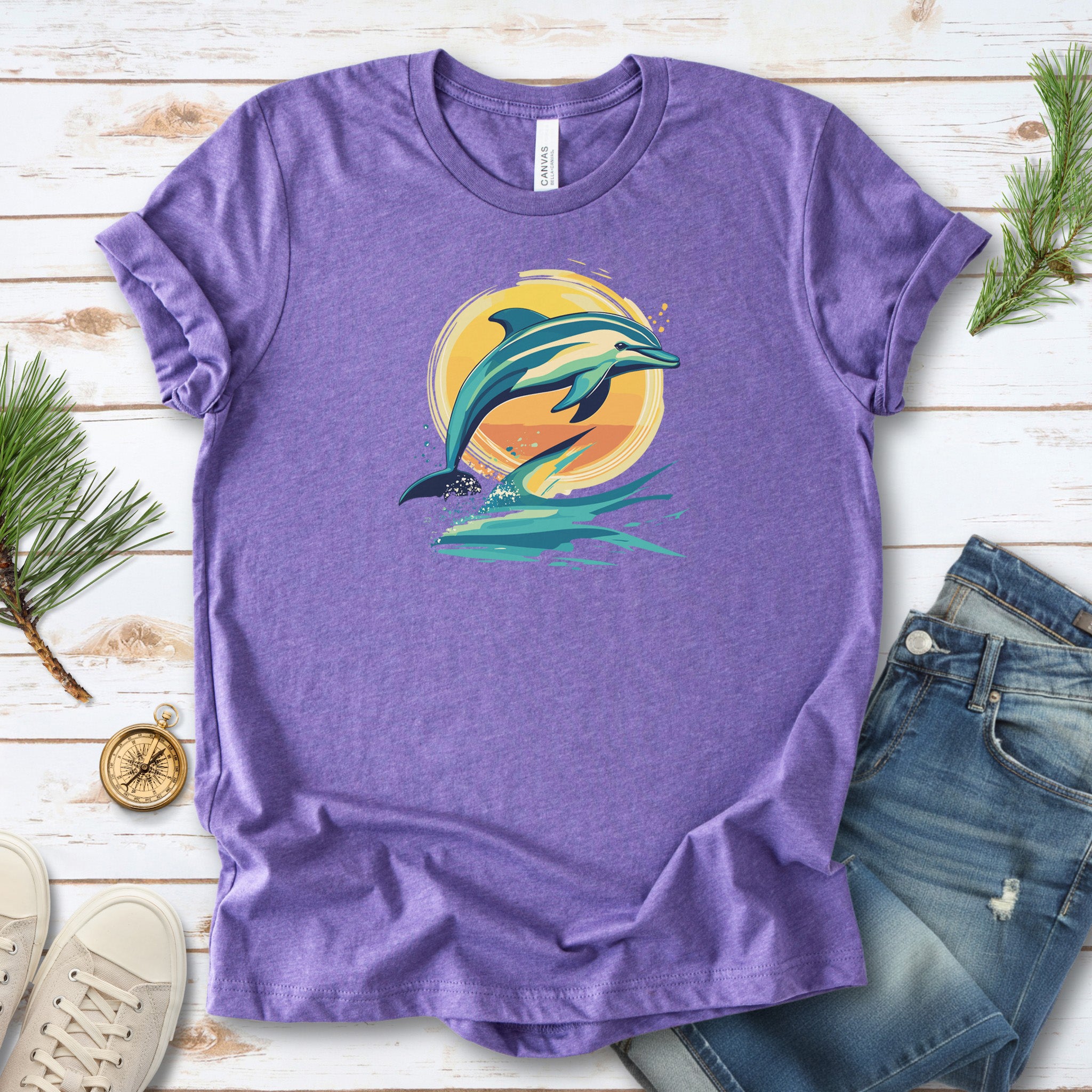 Dolphin Sunset Vintage T-Shirt