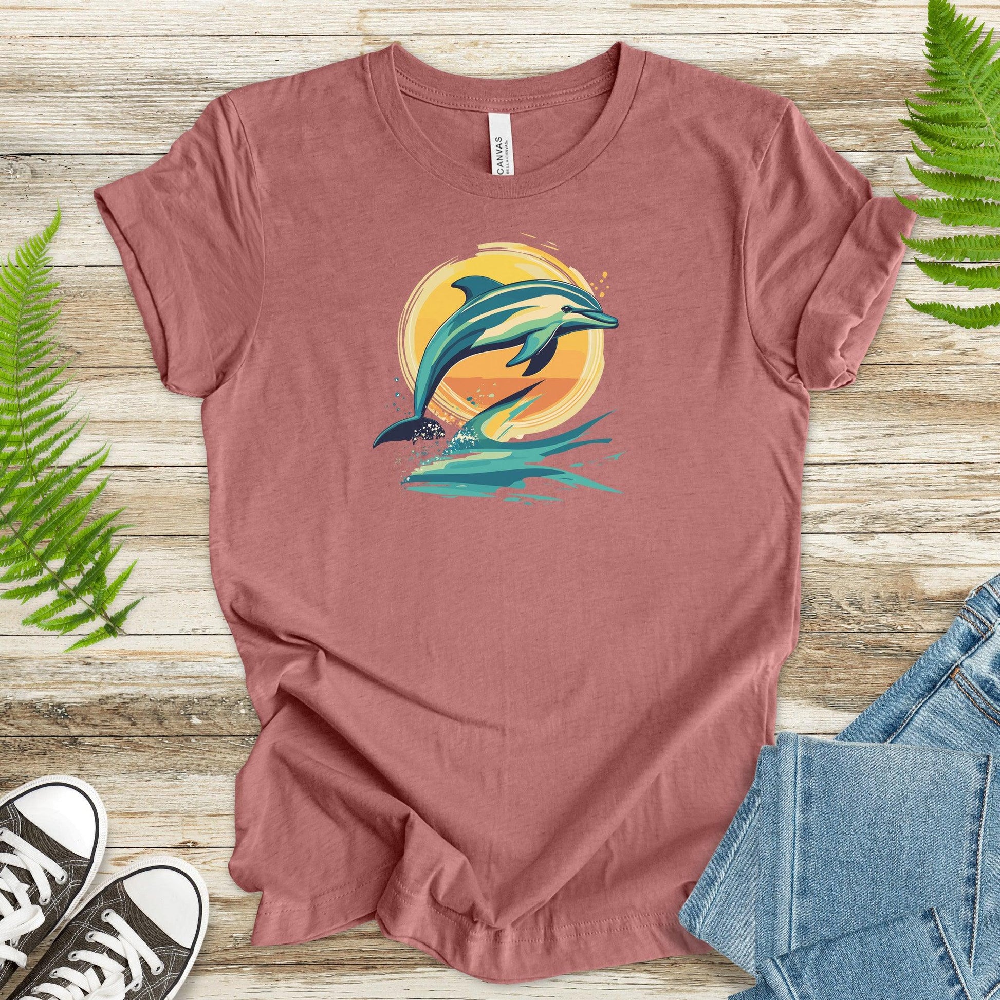 Dolphin Sunset Vintage T-Shirt - TShirtree